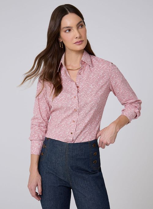 Camisa Slim Estampa Floral Dudalina Feminina