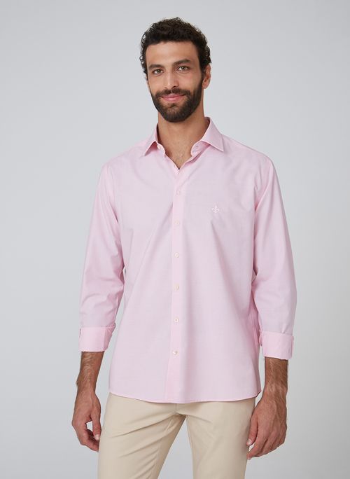 Camisa Dudalina Wrinke Free Fil a Fil Masculina