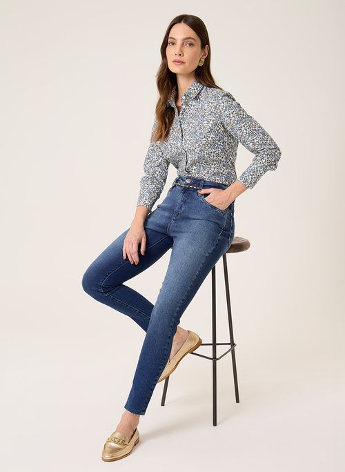 Camisa Slim Estampa Floral Dudalina Feminina