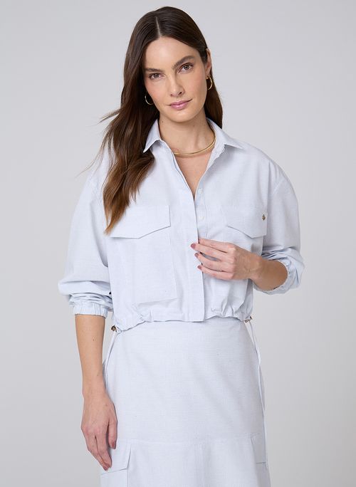 Camisa Cropped Maquientada Dudalina Feminina