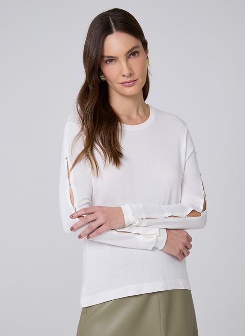 Blusa Rebeca Com Rebite Dudalina Feminina