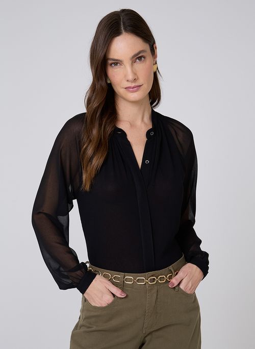 Camisa Detalhe Decote Dudalina Feminina