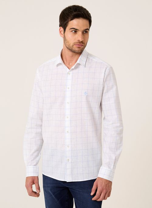 Camisa Slim Linenblend Xadrez Dudalina Masculina