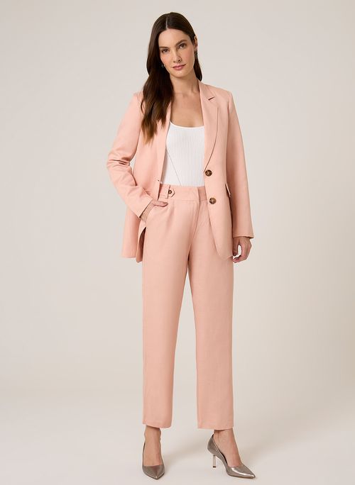 Blazer Alongado Linho Rose Dudalina Feminino