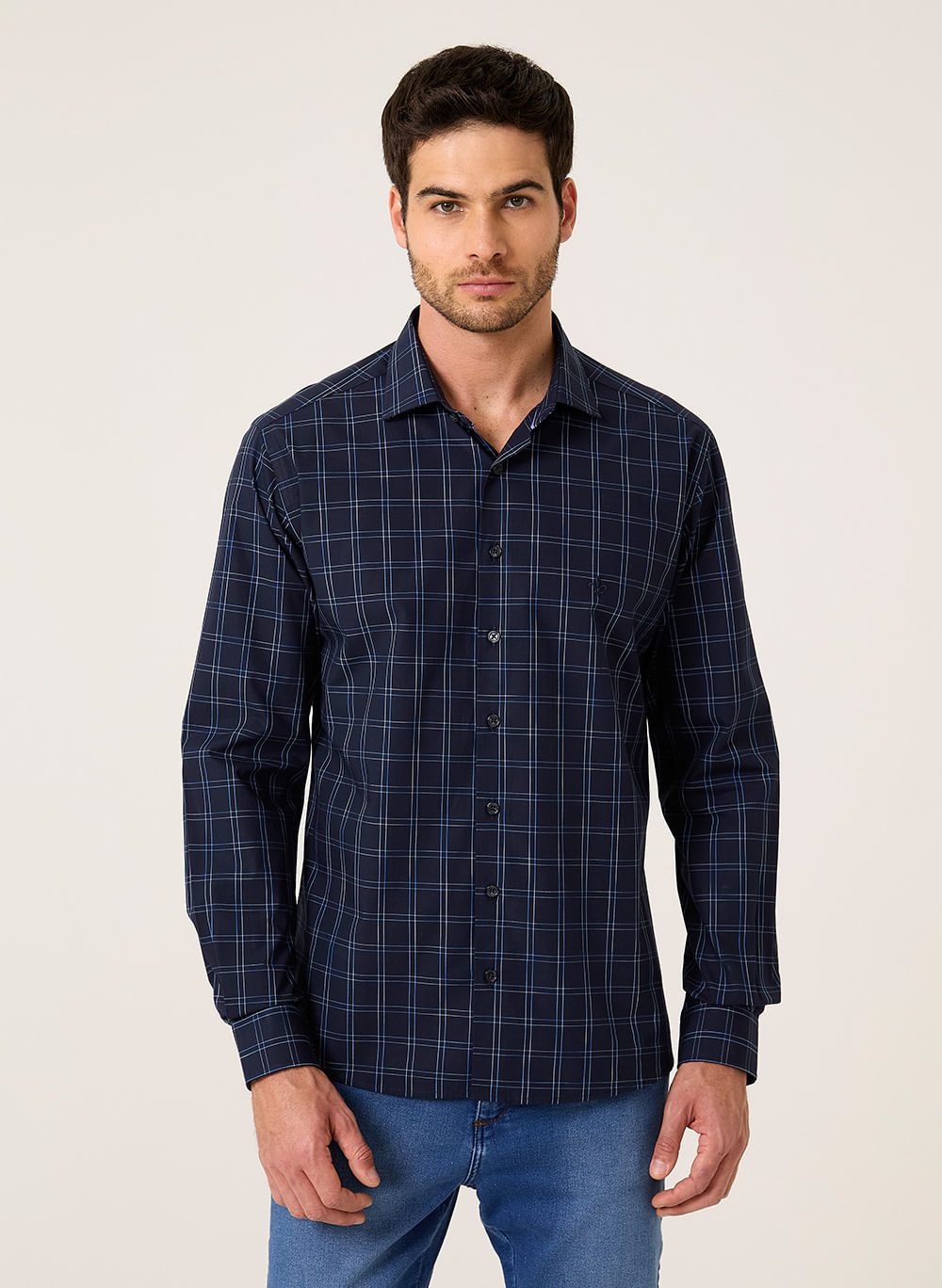 Camisa Slim Space Dyed Dudalina Masculina - Dudalina