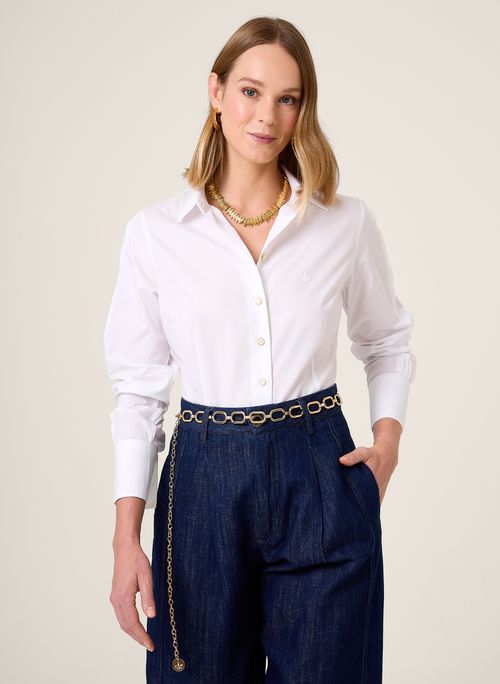 Camisa Slim Detalhe Manga Dudalina Feminina