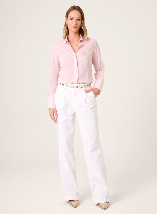 Camisa Slim Listrado Cristal Dudalina Feminina