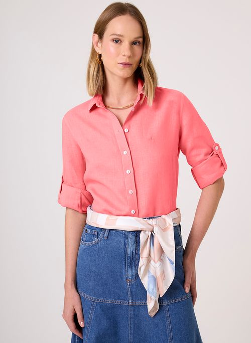 Camisa Regular Linho Color Dudalina Feminina