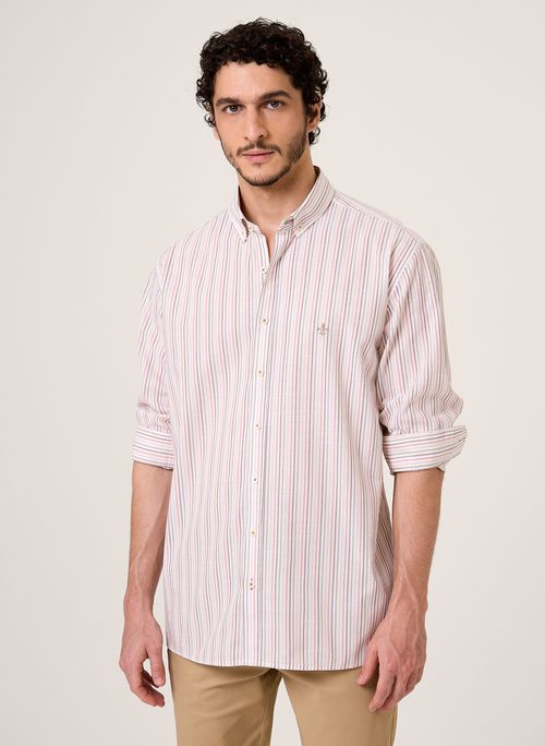 Camisa Comfort Slub Listrada Dudalina Masculina