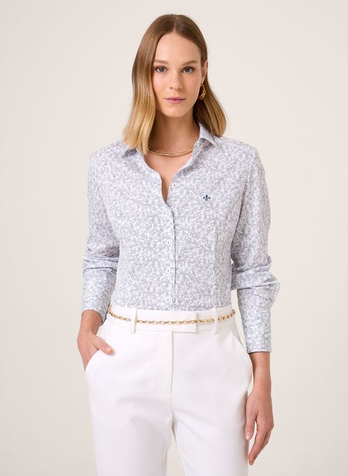 Camisa Slim Estampa Floral Dudalina Feminina