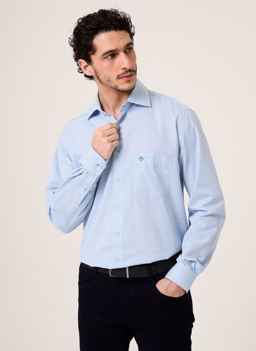 Camisa Comfort Fio Tinto Xadrez Dudalina Masculina