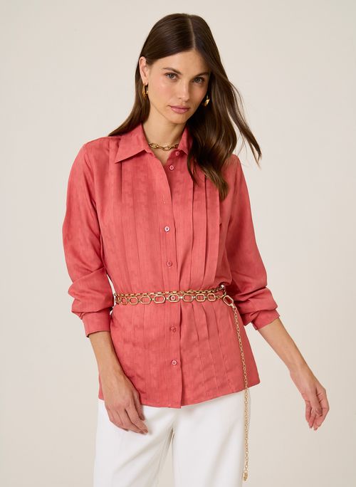 Camisa Gaia Com Pregas Dudalina Feminina