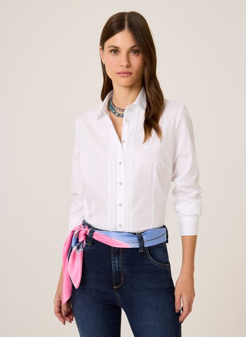 Camisa Slim Pregas Vista Dudalina Feminina