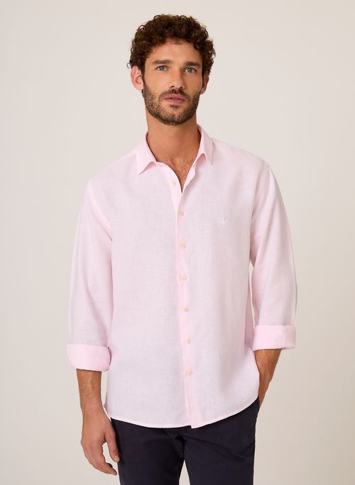 Camisa Slim Fit Linho Tinto Dudalina Masculina